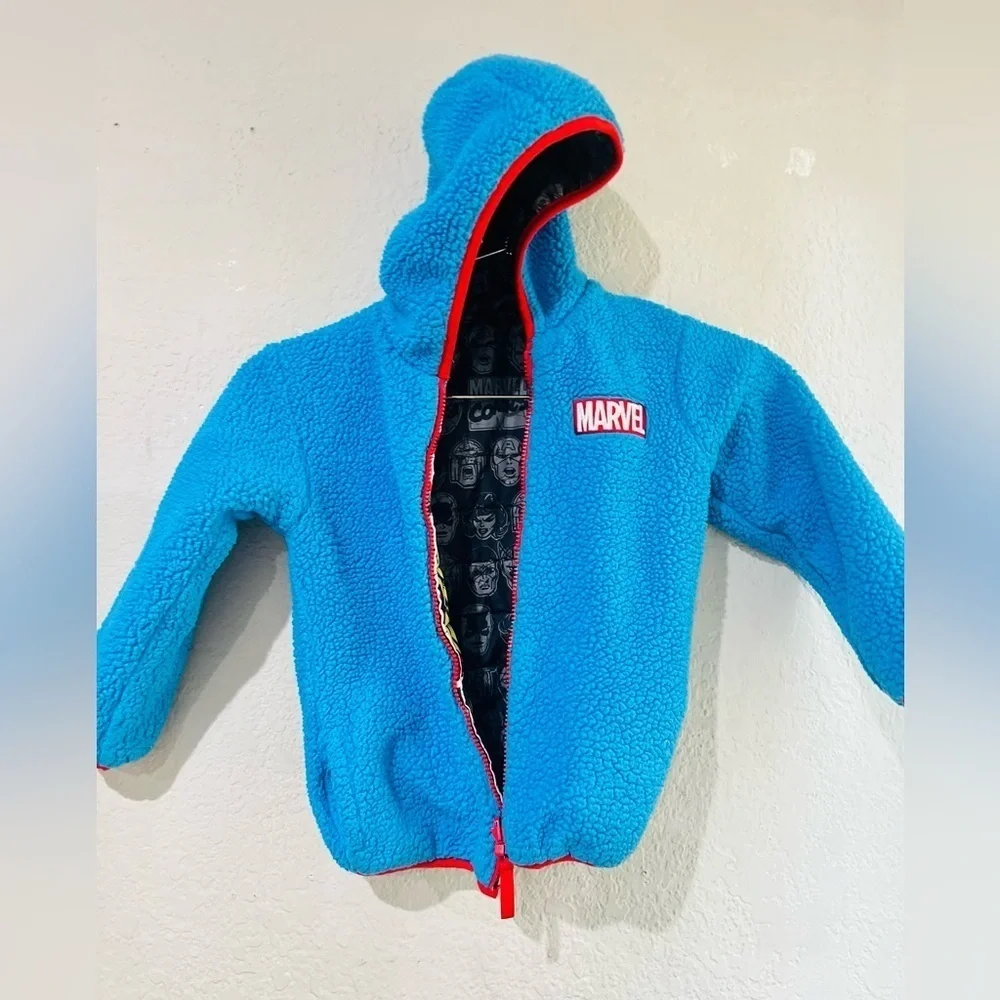 Marvel Character Kids' Reversible Jacket (Marvel/Blue, size 5 good condition